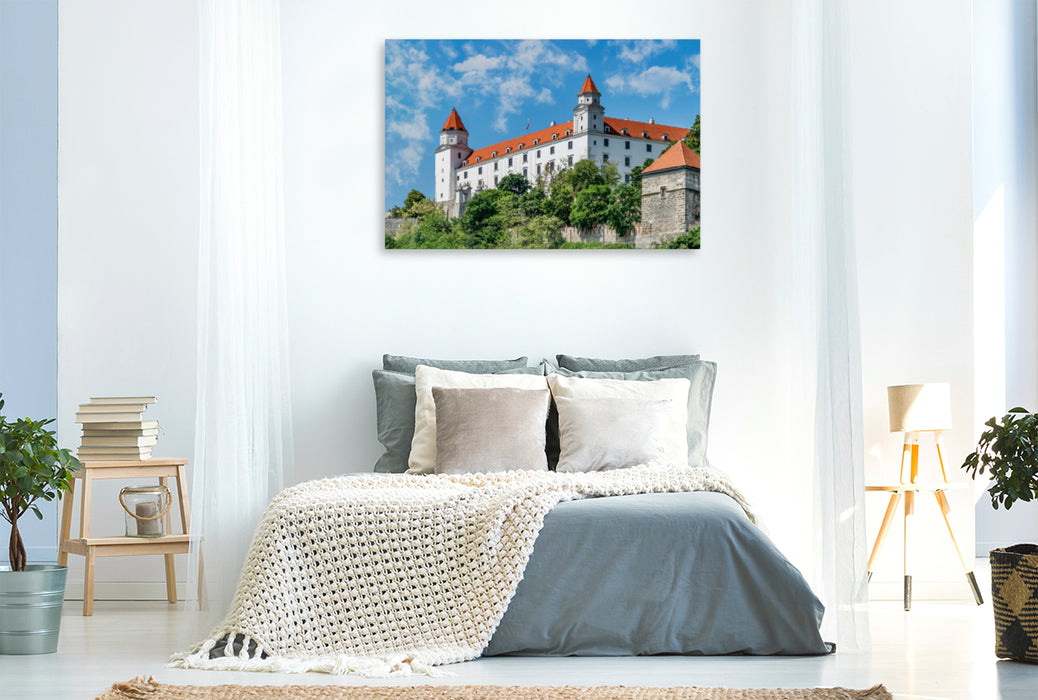 Toile textile haut de gamme Toile textile haut de gamme 120 cm x 80 cm paysage Château de Bratislava 