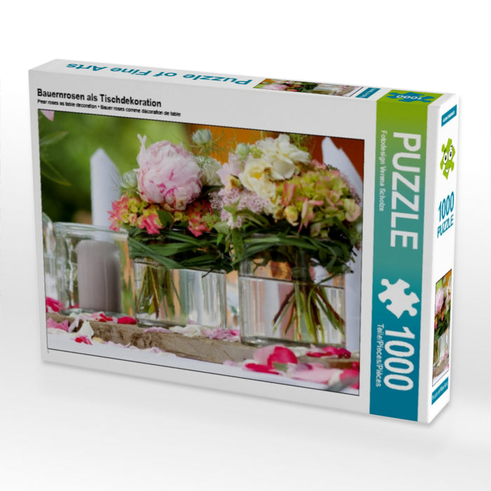 Roses de ferme comme décoration de table - Puzzle photo CALVENDO 