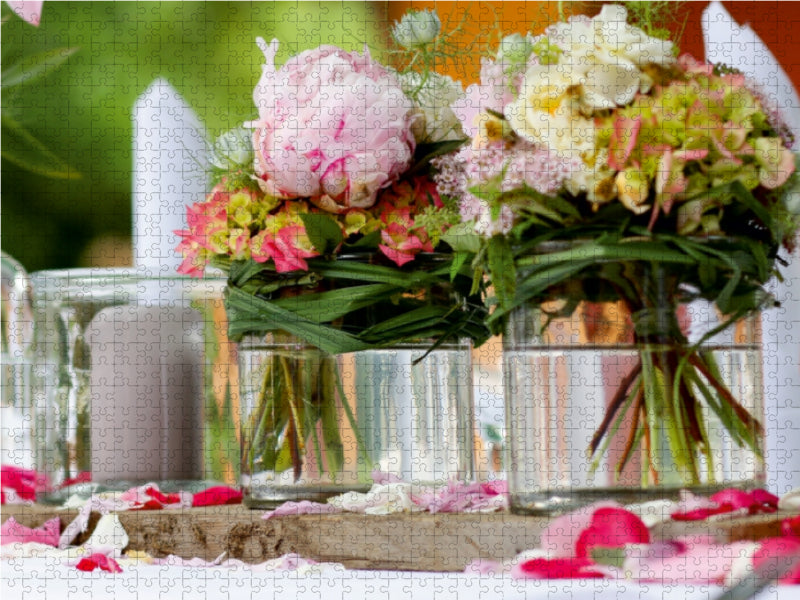 Roses de ferme comme décoration de table - Puzzle photo CALVENDO 