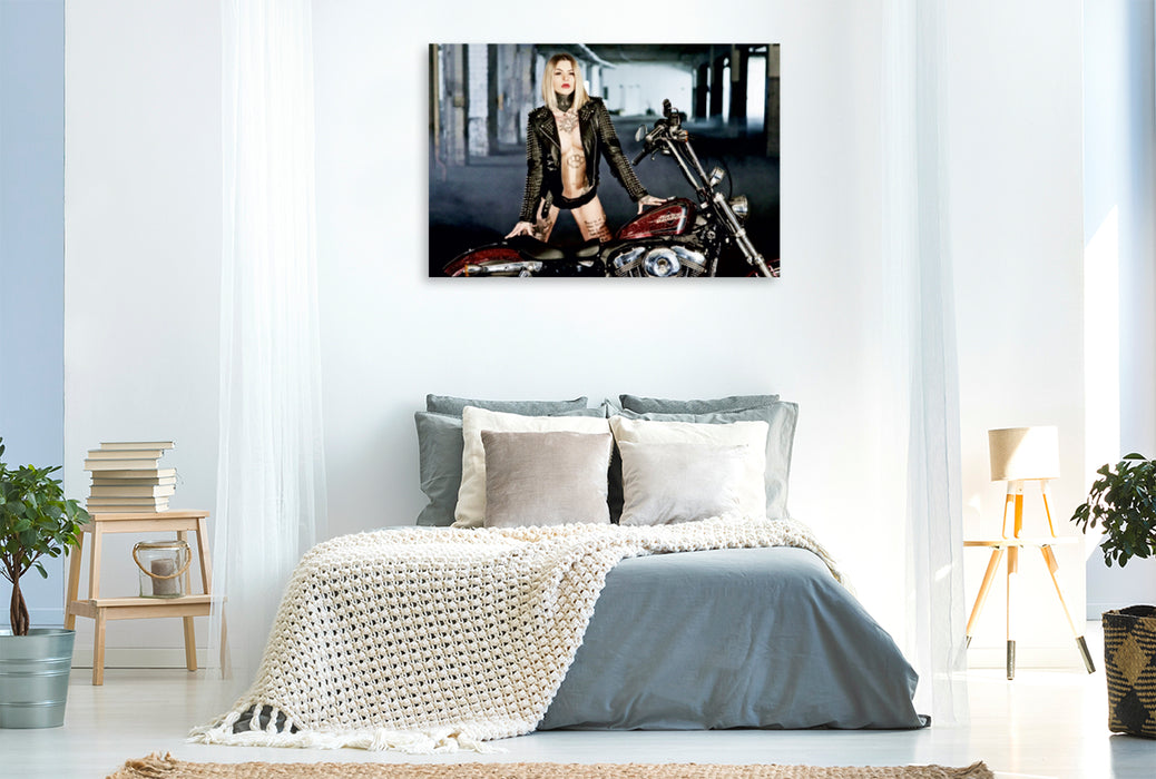 Premium Textil-Leinwand Premium Textil-Leinwand 120 cm x 80 cm quer Harley-Davidson Sportster-Seventy-Two 2014