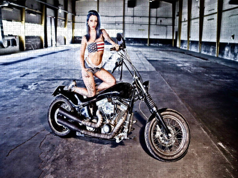 Harley-Davidson Softail Custom FXSTC 1989 - CALVENDO Foto-Puzzle'
