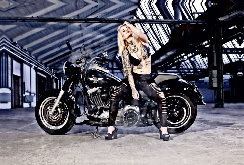 Premium Textil-Leinwand Premium Textil-Leinwand 120 cm x 80 cm quer Harley-Davidson FLSTFB Fat Boy Special 2014