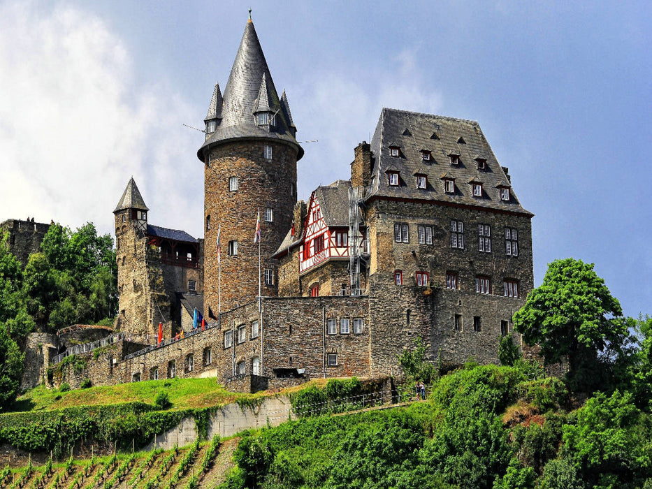 Die Burg Stahleck in Bacharach am Mittelrhein - CALVENDO Foto-Puzzle'