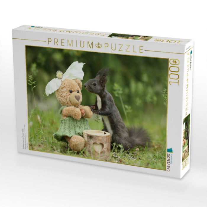 Eichhörnchen mit Freund Teddy - CALVENDO Foto-Puzzle'