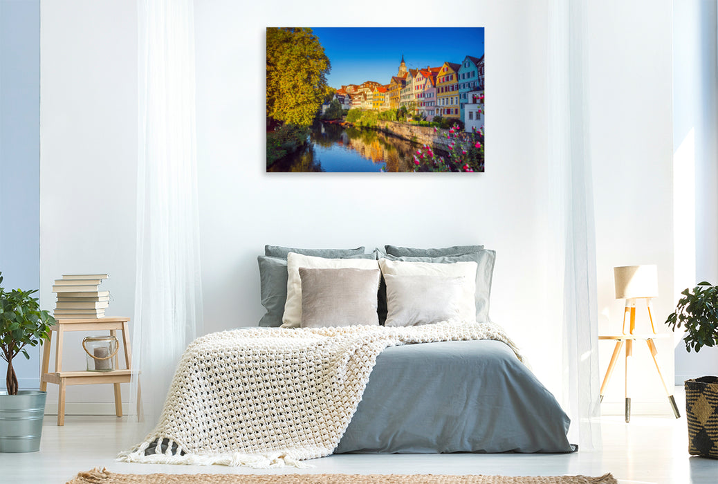 Premium textile canvas Premium textile canvas 120 cm x 80 cm landscape Tübingen - Old Town on the Neckar 