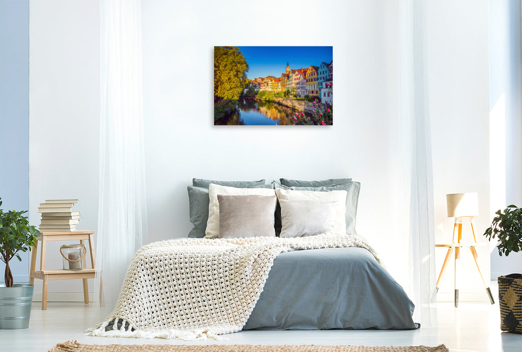 Premium textile canvas Premium textile canvas 120 cm x 80 cm landscape Tübingen - Old Town on the Neckar 