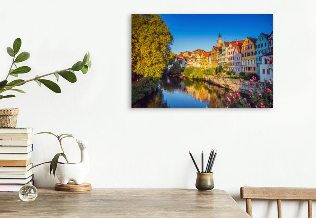 Premium textile canvas Premium textile canvas 120 cm x 80 cm landscape Tübingen - Old Town on the Neckar 