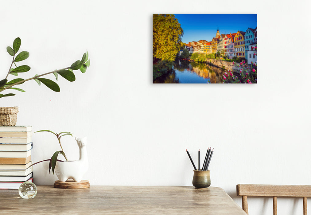 Premium textile canvas Premium textile canvas 120 cm x 80 cm landscape Tübingen - Old Town on the Neckar 