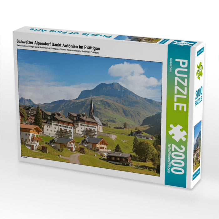 Schweizer Alpendorf Sankt Antönien im Prättigau 2000 Teile Puzzle quer - CALVENDO Foto-Puzzle'