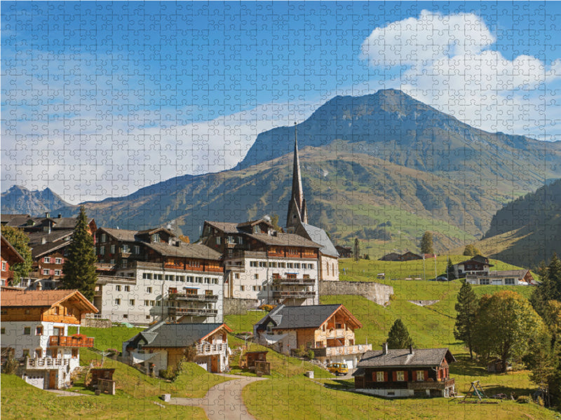 Schweizer Alpendorf Sankt Antönien im Prättigau 2000 Teile Puzzle quer - CALVENDO Foto-Puzzle'