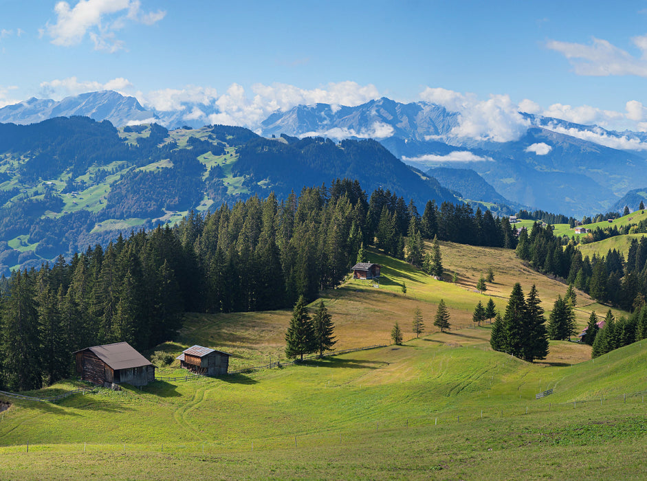 Idyllische Schweizer Alpenlandschaft Stelserberg im Prättigau 2000 Teile Puzzle quer - CALVENDO Foto-Puzzle'