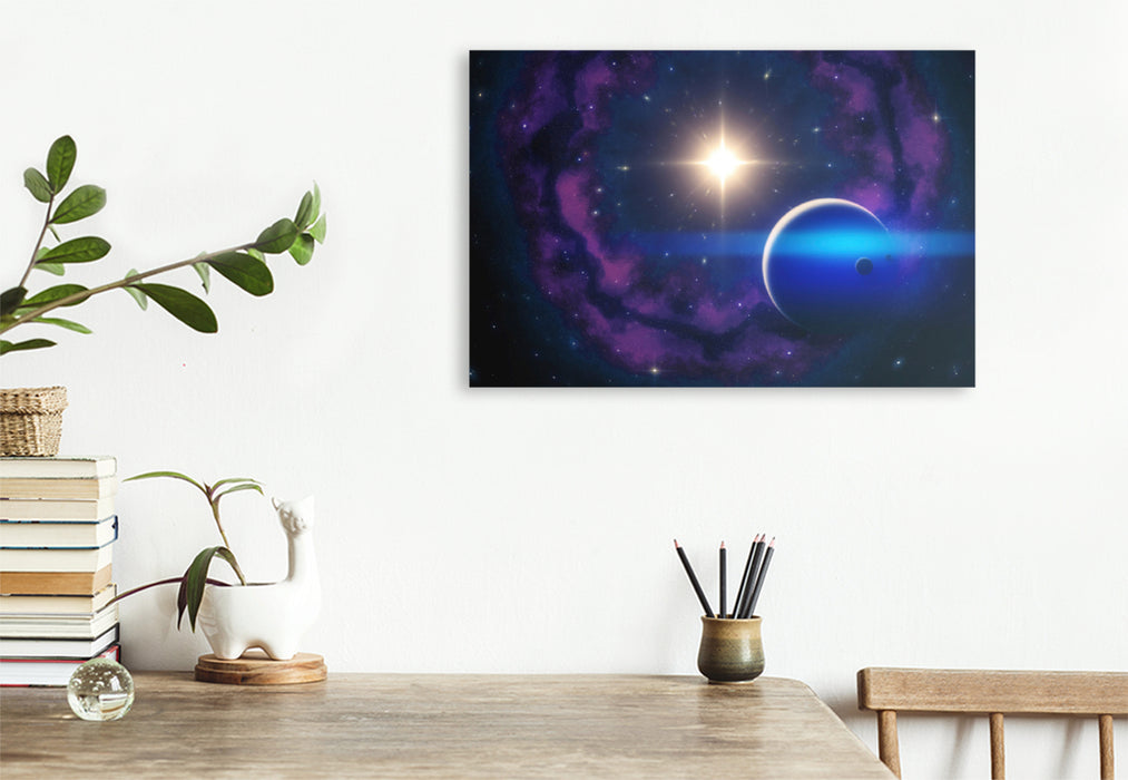 Premium textile canvas Premium textile canvas 75 cm x 50 cm landscape ring galaxy 