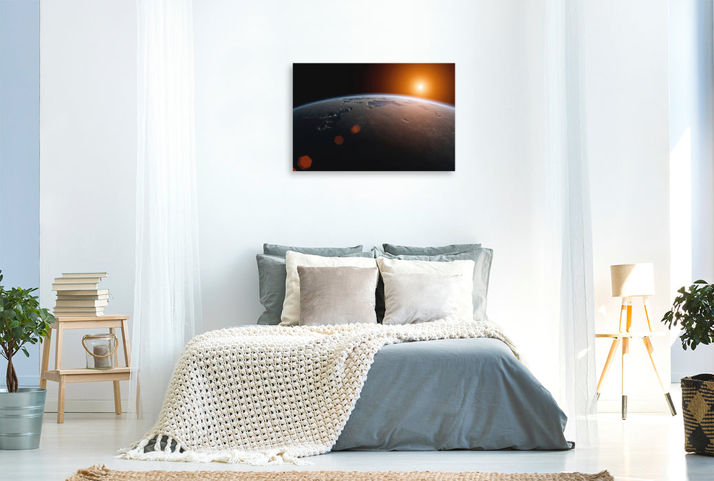 Premium textile canvas Premium textile canvas 120 cm x 80 cm landscape sunrise 