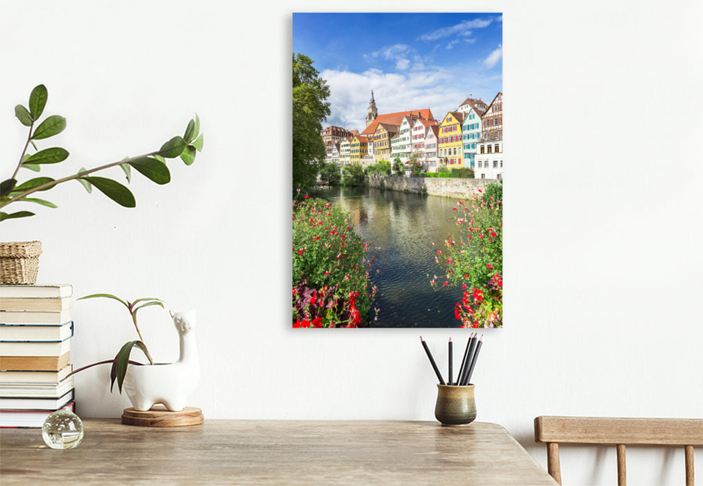 Premium textile canvas Premium textile canvas 80 cm x 120 cm high Picturesque Tübingen Neckar front 