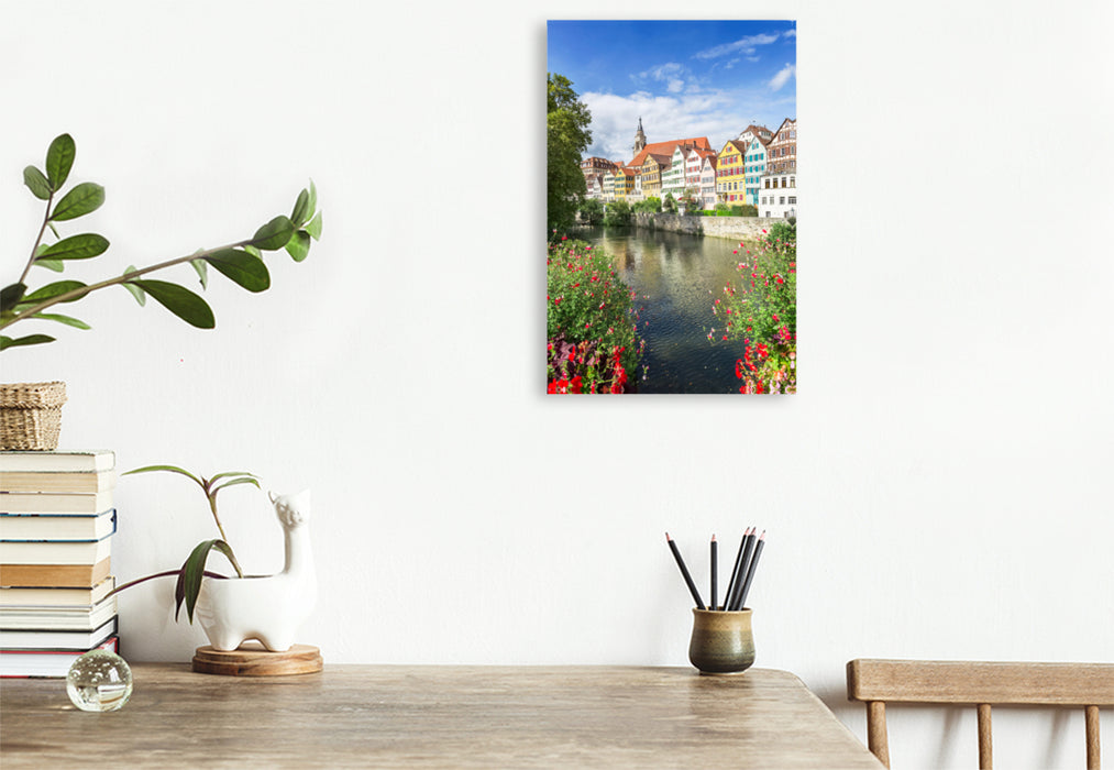 Premium textile canvas Premium textile canvas 80 cm x 120 cm high Picturesque Tübingen Neckar front 