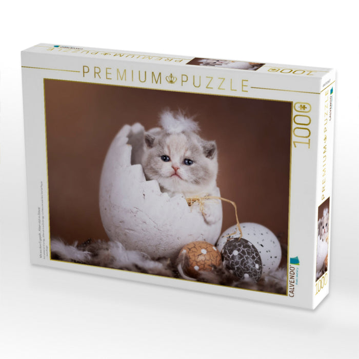 Wie aus dem Ei gepellt _ Kitten sitzt im Osterei - CALVENDO Foto-Puzzle'