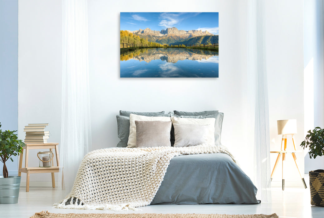Premium textile canvas Premium textile canvas 120 cm x 80 cm landscape Rosengarten in South Tyrol 