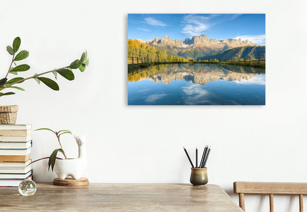 Premium textile canvas Premium textile canvas 120 cm x 80 cm landscape Rosengarten in South Tyrol 