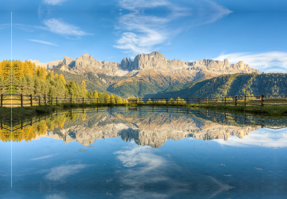 Premium Textil-Leinwand Rosengarten in Südtirol