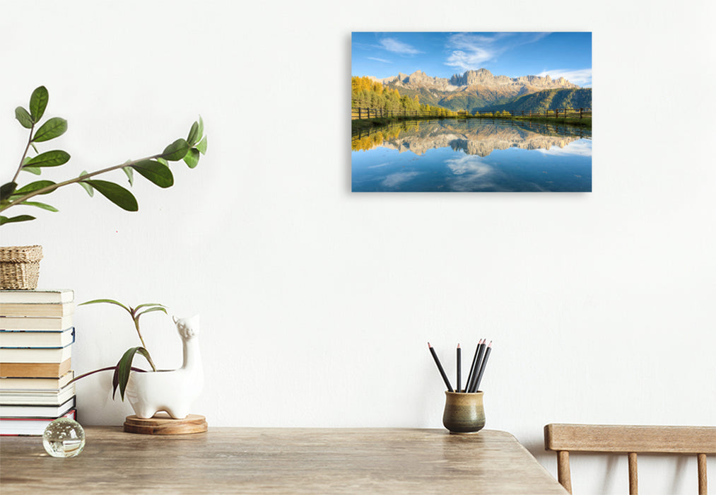 Premium textile canvas Premium textile canvas 120 cm x 80 cm landscape Rosengarten in South Tyrol 