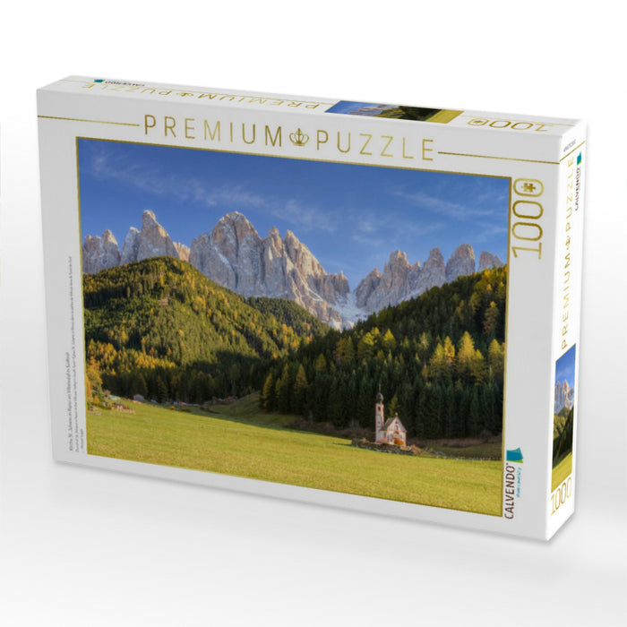 Kirche St. Johann in Ranui im Villnösstal in Südtirol - CALVENDO Foto-Puzzle'