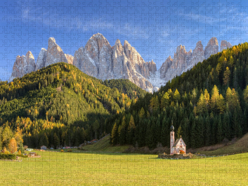 Kirche St. Johann in Ranui im Villnösstal in Südtirol - CALVENDO Foto-Puzzle'