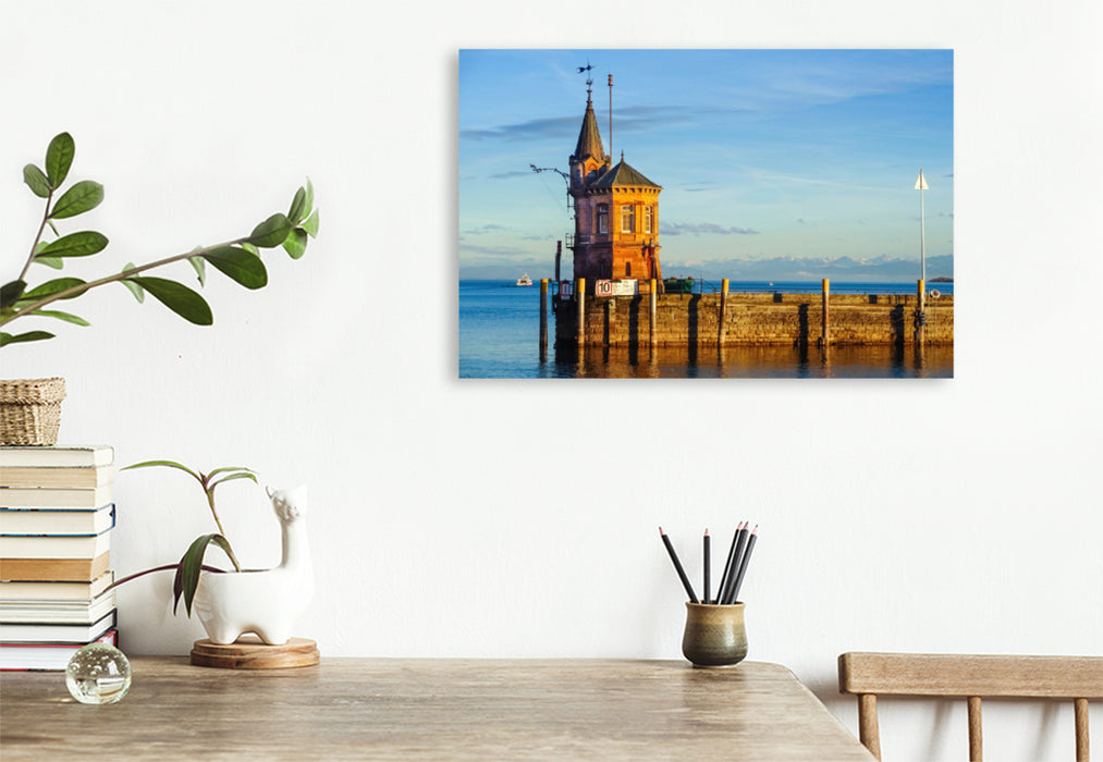 Premium textile canvas Premium textile canvas 120 cm x 80 cm landscape A motif from the Konstanz calendar, my love 