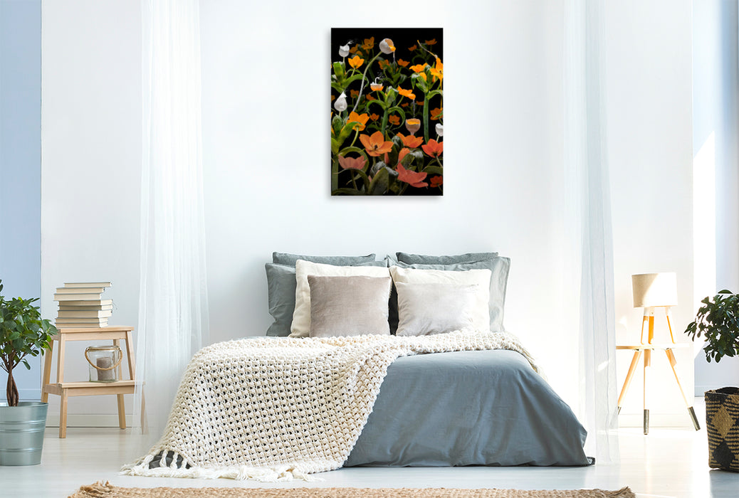 Premium textile canvas Premium textile canvas 80 cm x 120 cm high Caltha palustris 