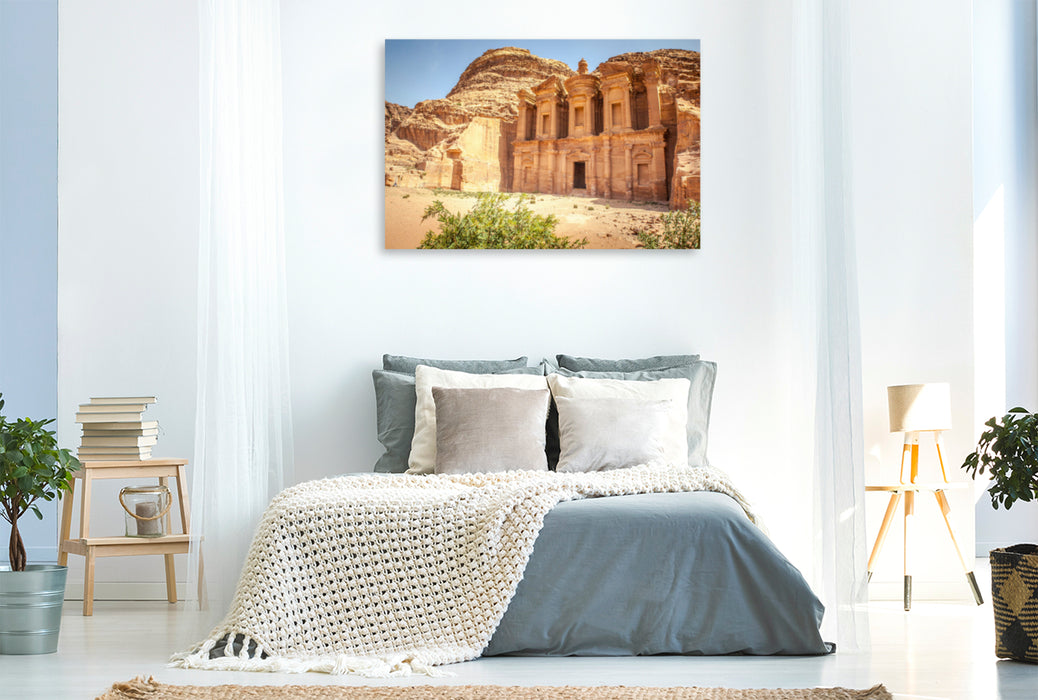 Premium Textil-Leinwand Premium Textil-Leinwand 120 cm x 80 cm quer Das ehemalige Kloster von Petra