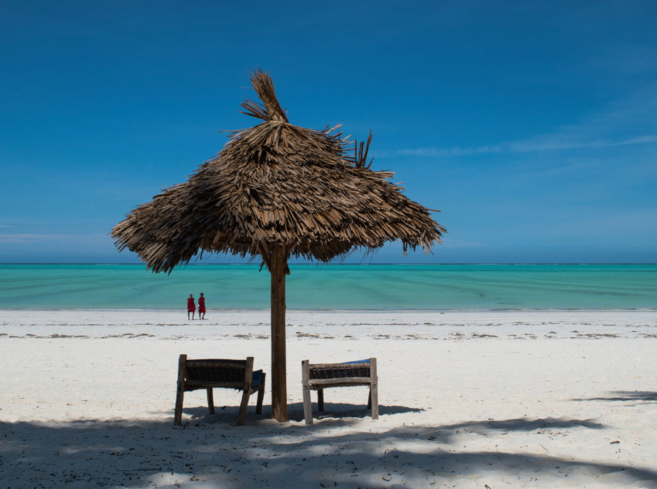 Strand - Schirm mit Aussicht 2000 Teile Puzzle quer - CALVENDO Foto-Puzzle'