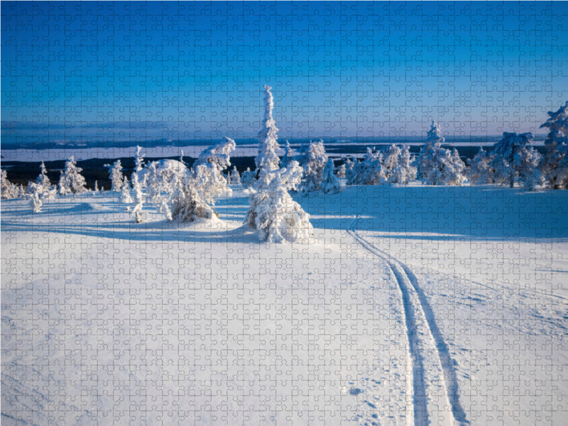 Piste de ski au loin - Puzzle photo CALVENDO 