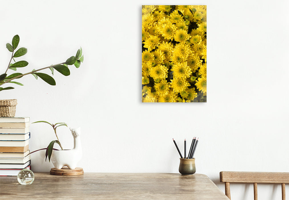 Premium textile canvas Premium textile canvas 80 cm x 120 cm high yellow asters 