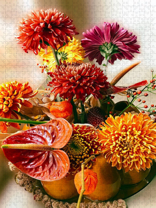 Bouquet Chrysanthemen - CALVENDO Foto-Puzzle'