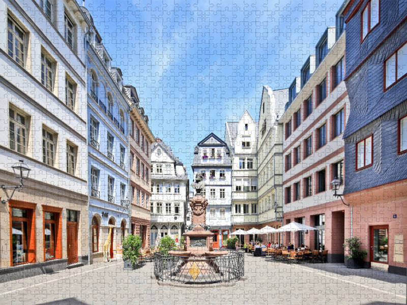 Hühnermarkt Friedrich-Stolze-Brunnen - CALVENDO Foto-Puzzle'