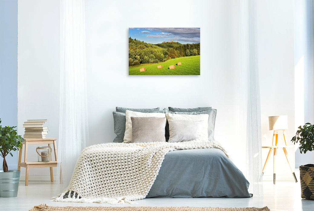 Premium textile canvas Premium textile canvas 120 cm x 80 cm landscape view of the Wartburg 
