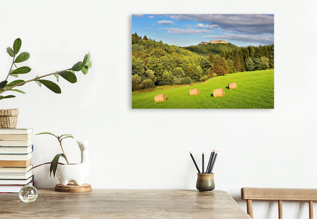 Premium textile canvas Premium textile canvas 120 cm x 80 cm landscape view of the Wartburg 