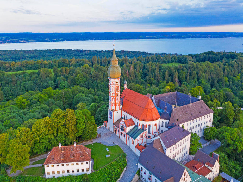 Kloster Andechs, Luftaufnahme, Ammersee - CALVENDO Foto-Puzzle'