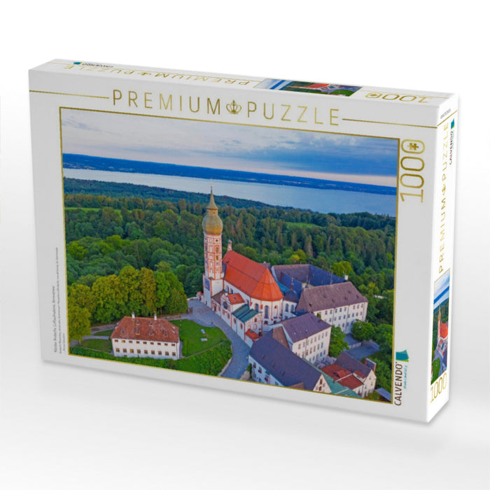 Kloster Andechs, Luftaufnahme, Ammersee - CALVENDO Foto-Puzzle'