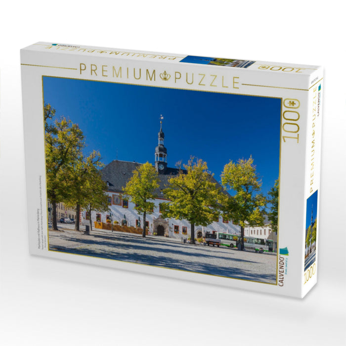 Marktplatz mit Rathaus in Marienberg - CALVENDO Foto-Puzzle'
