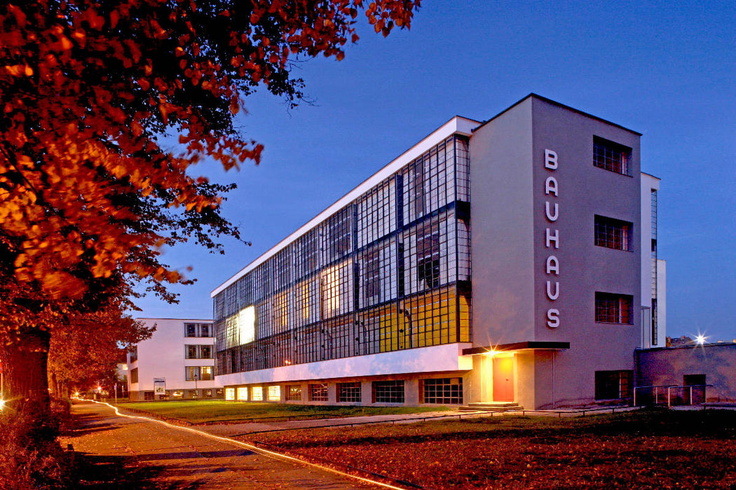 Premium Textil-Leinwand Das berühmte Bauhaus Dessau, Dessau-Roßlau