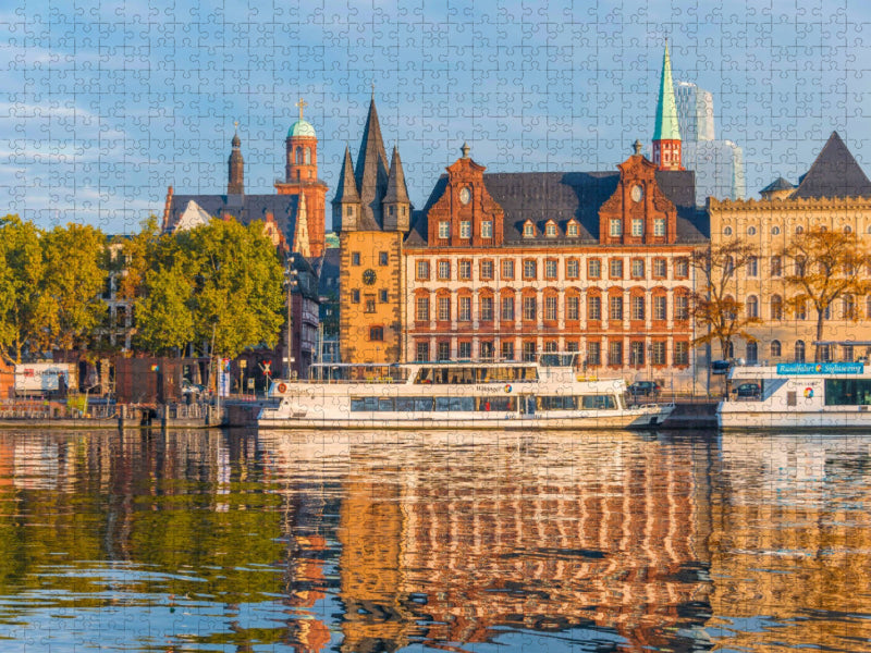Ausflugsboote am Mainkai vor dem Historisches Museum - CALVENDO Foto-Puzzle'