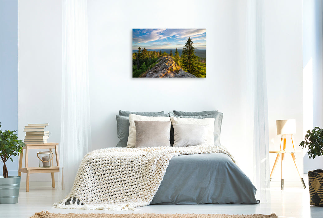 Premium textile canvas Premium textile canvas 120 cm x 80 cm across A motif from the calendar The Bavarian Forest 