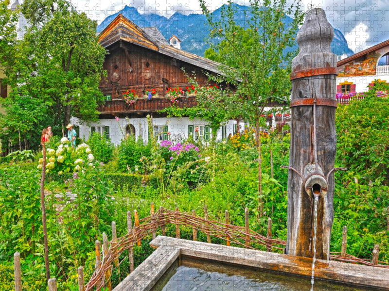 Bauerngarten mit Brunnen - CALVENDO Foto-Puzzle'