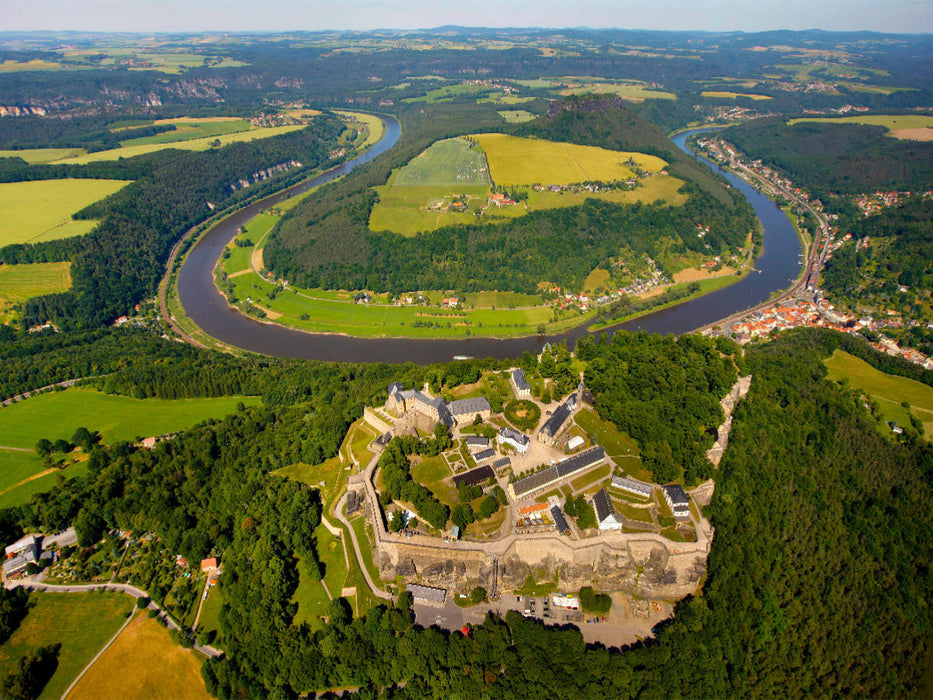 Luftbildd Festung Königstein, Elbsandsteingebirge, Sachsen - CALVENDO Foto-Puzzle'