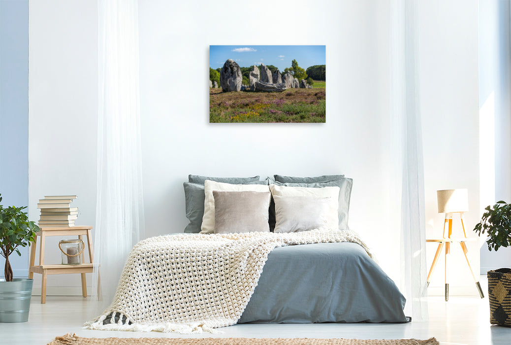 Premium textile canvas Premium textile canvas 120 cm x 80 cm landscape Alignement de Kermario, Carnac 