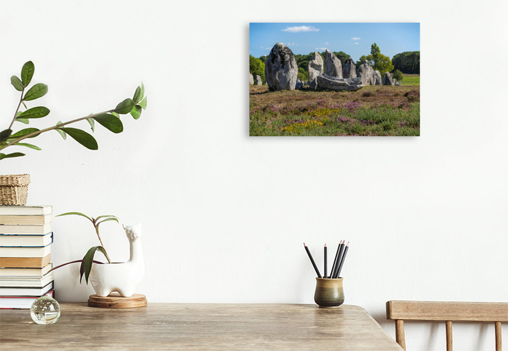 Premium textile canvas Premium textile canvas 120 cm x 80 cm landscape Alignement de Kermario, Carnac 