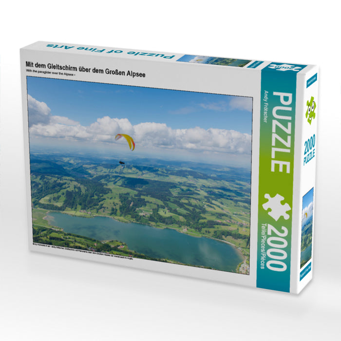 Mit dem Gleitschirm über dem Großen Alpsee 2000 Teile Puzzle quer - CALVENDO Foto-Puzzle'