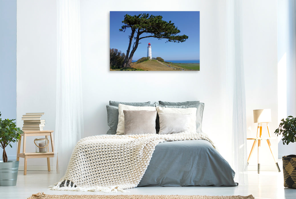 Premium textile canvas Premium textile canvas 120 cm x 80 cm landscape Lighthouse, Hiddensee Island 