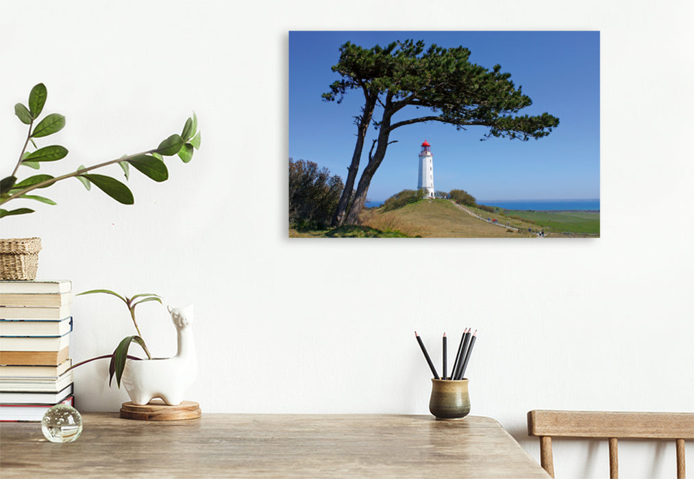 Premium textile canvas Premium textile canvas 120 cm x 80 cm landscape Lighthouse, Hiddensee Island 