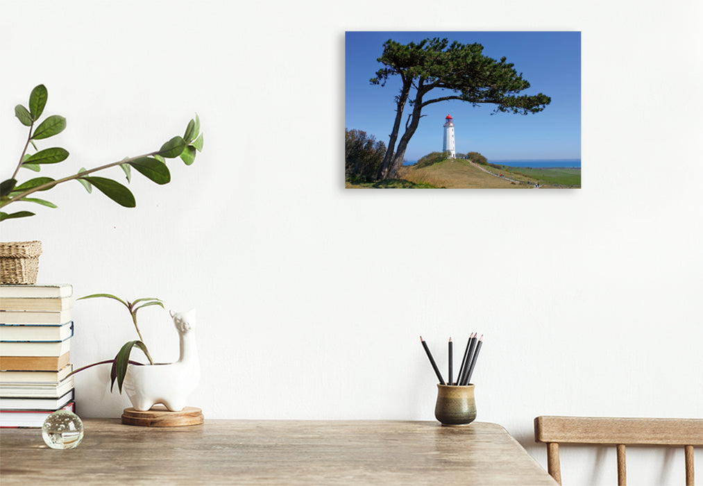 Premium textile canvas Premium textile canvas 120 cm x 80 cm landscape Lighthouse, Hiddensee Island 